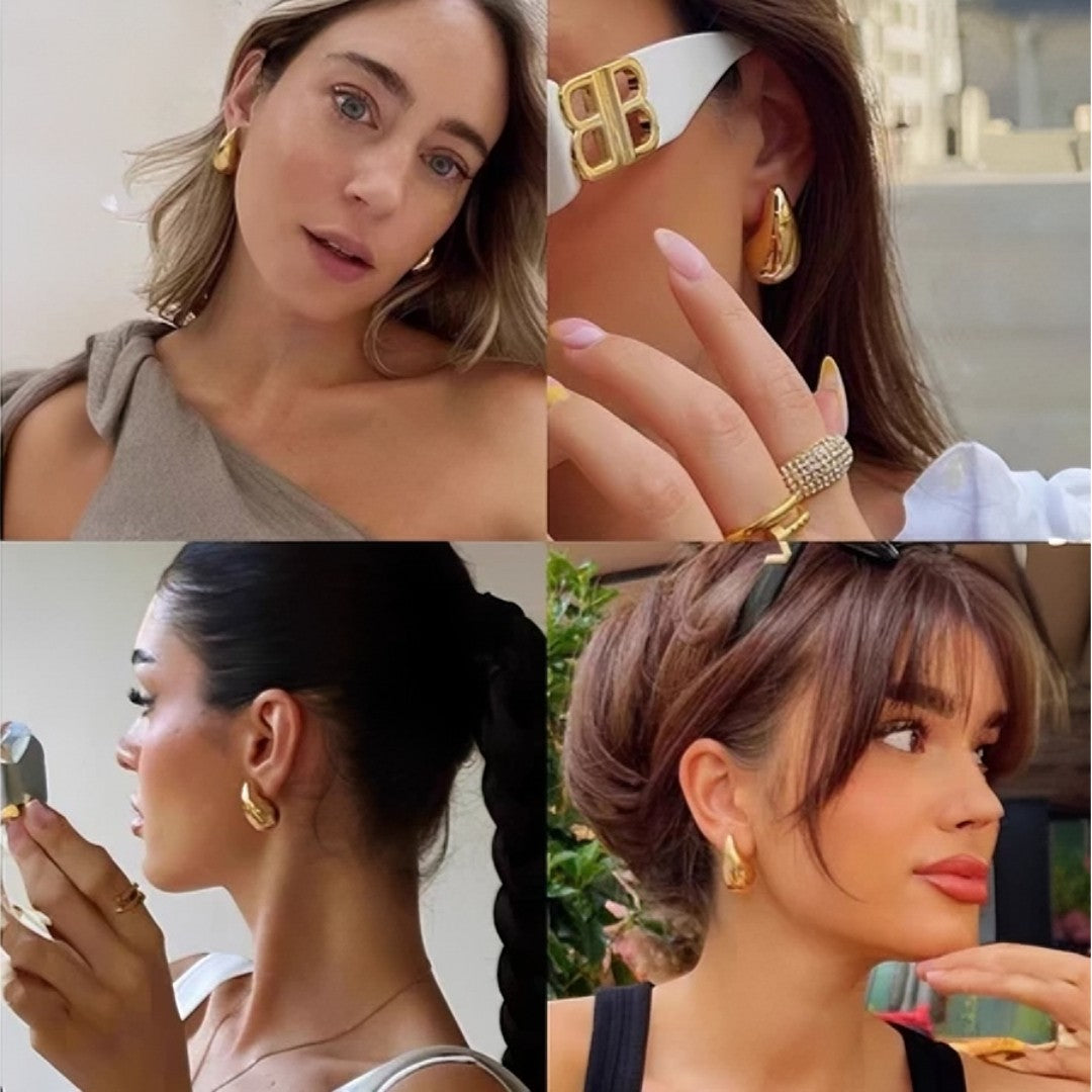 š EleganceDrop⢠ā Brincos de Gota Bold Banhados a Ouro 18K e Prata com Brilho Intenso e Design Sofisticado