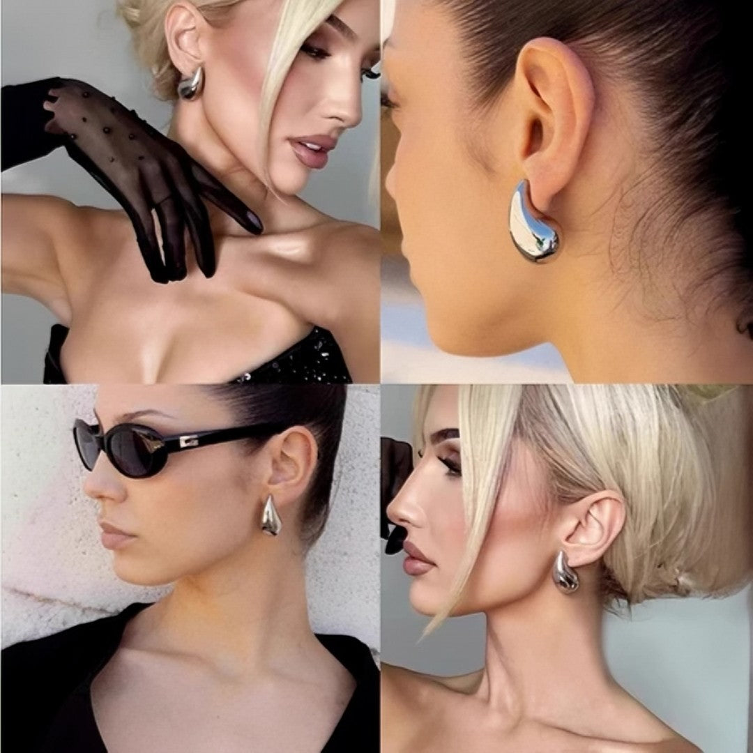š EleganceDrop⢠ā Brincos de Gota Bold Banhados a Ouro 18K e Prata com Brilho Intenso e Design Sofisticado