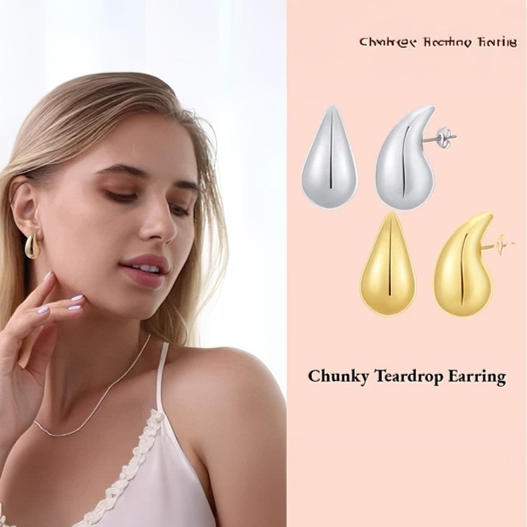š EleganceDrop⢠ā Brincos de Gota Bold Banhados a Ouro 18K e Prata com Brilho Intenso e Design Sofisticado