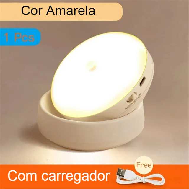 Luminária Led sem Fio com Sensor Presença - USB Recarregável