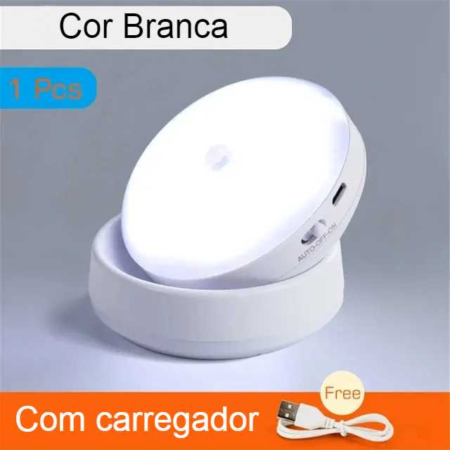 Luminária Led sem Fio com Sensor Presença - USB Recarregável